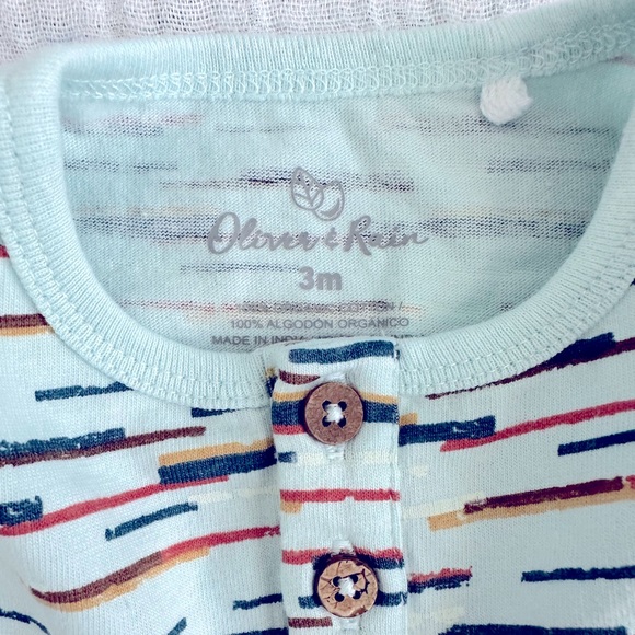 Oliver & Rain Organic Cotton Baby Bodysuit & Shorts Set - 3 months - Picture 3 of 10